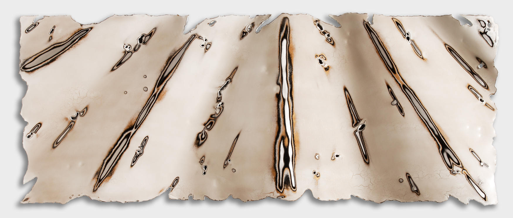 24"x60" Layered Lacquer on Distressed Aluminum
