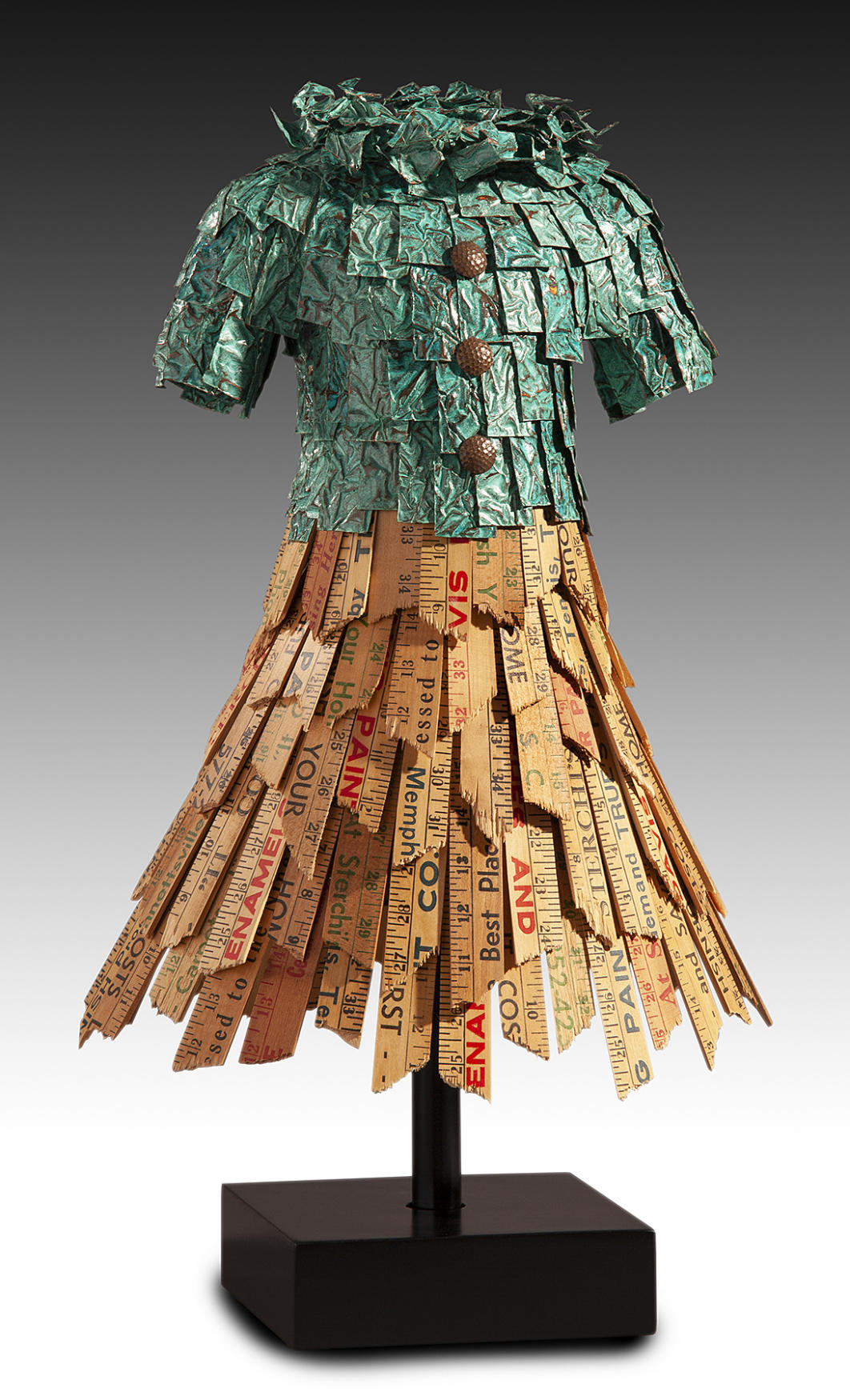 "Emma" - 
27" Tall - Vintage Yardsticks, Textured Copper with Patina