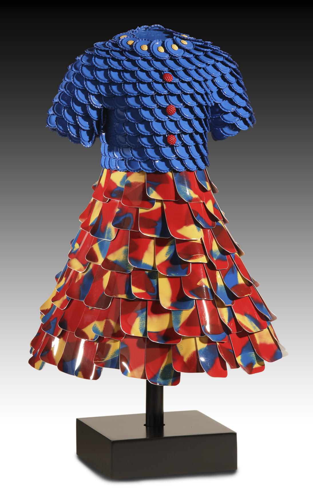 "Lori" - 
27" Tall - Painted Aluminum, Bottle Caps