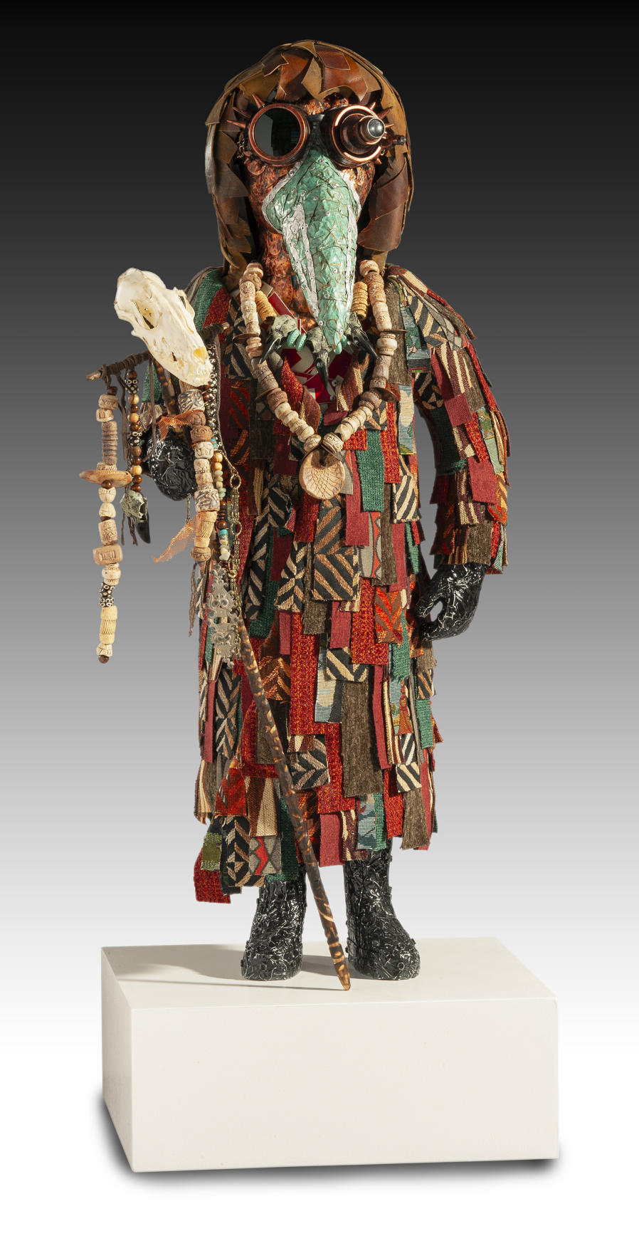 "The Shaman"
43" Tall - Copper, Steel, Aluminum, Fabric, Ceramics, Wood, Bone